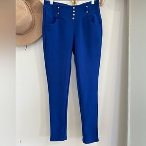 Royal Blue Fleece Lined Skinny Pants